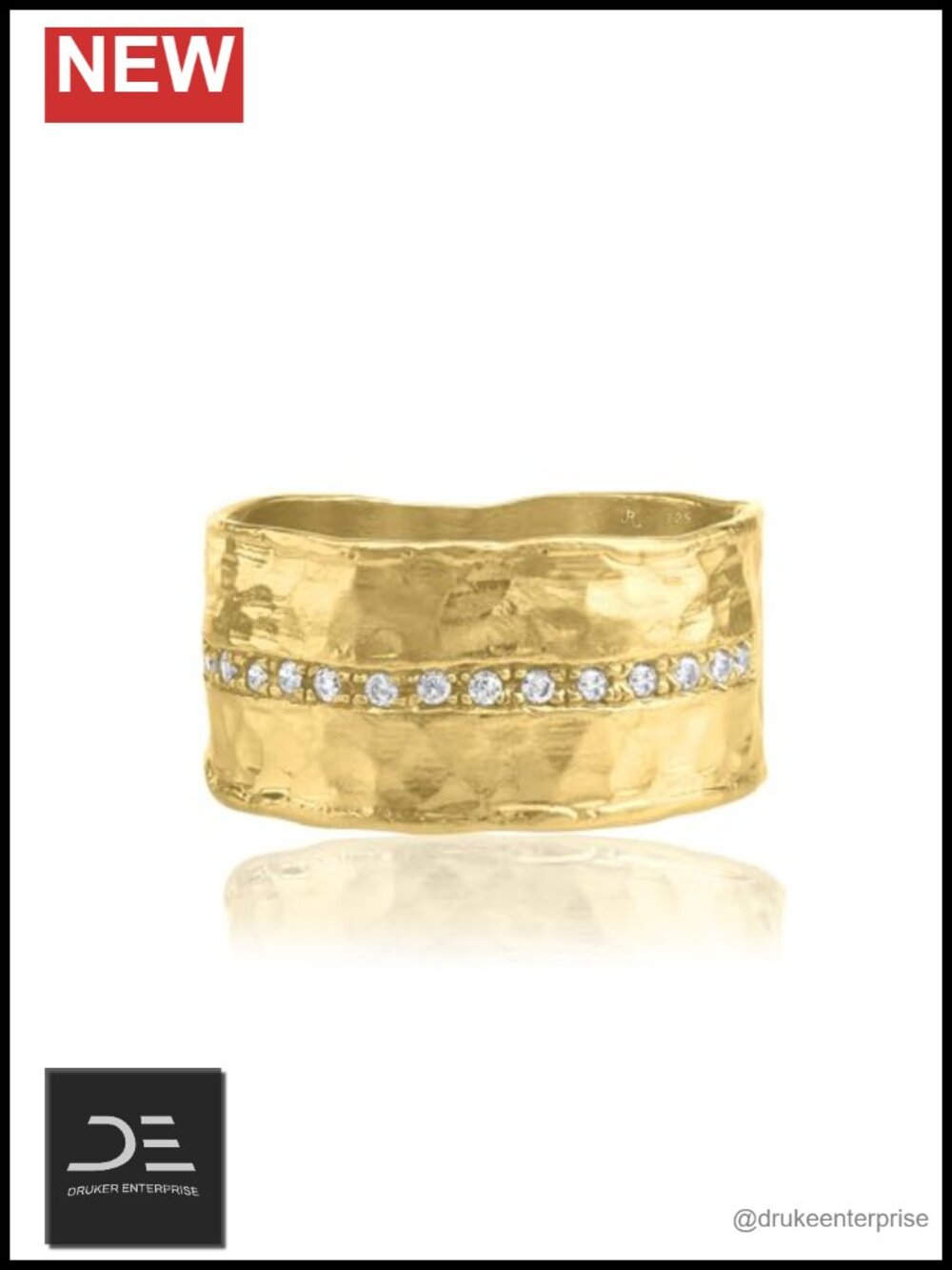 14K Gold Plated Sterling Silver Half Eternity Band Ring 0.13 TCW CZ